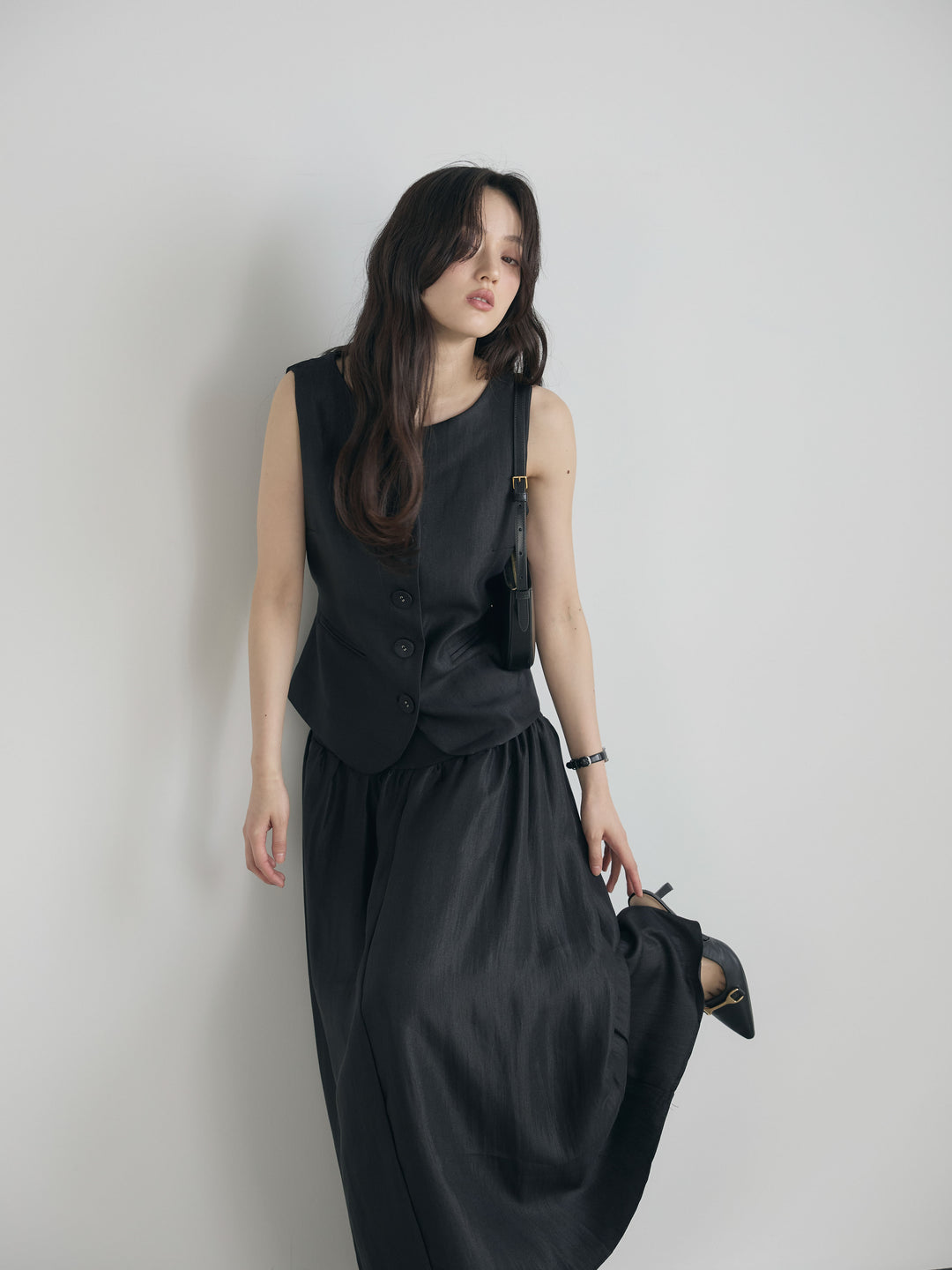 グロッシーベスト&フレアスカートSET UP