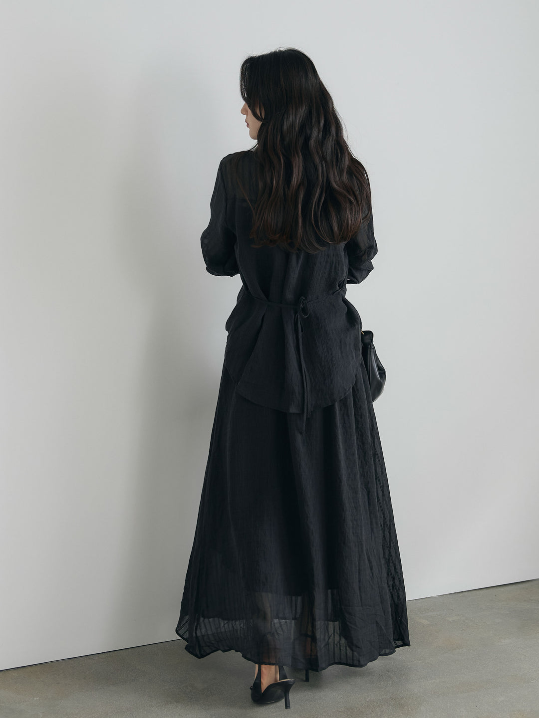 フロントツイストストライプシャツ&スカートSET UP