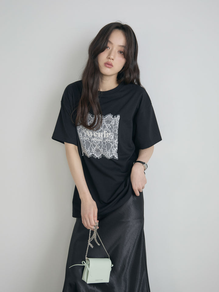 【cool touch】レースロゴ刺繍Tシャツ
