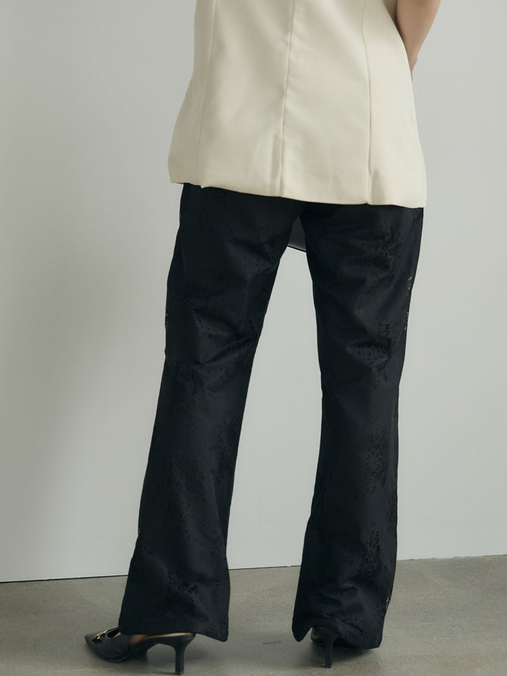 【Essential】Lace soft flare pants