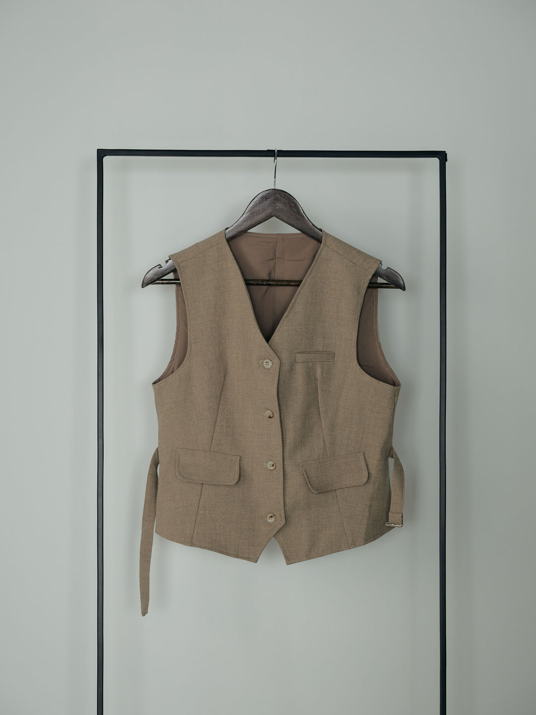 テーラードノースリーブベスト&ワッシャープリーツスカートSET UP