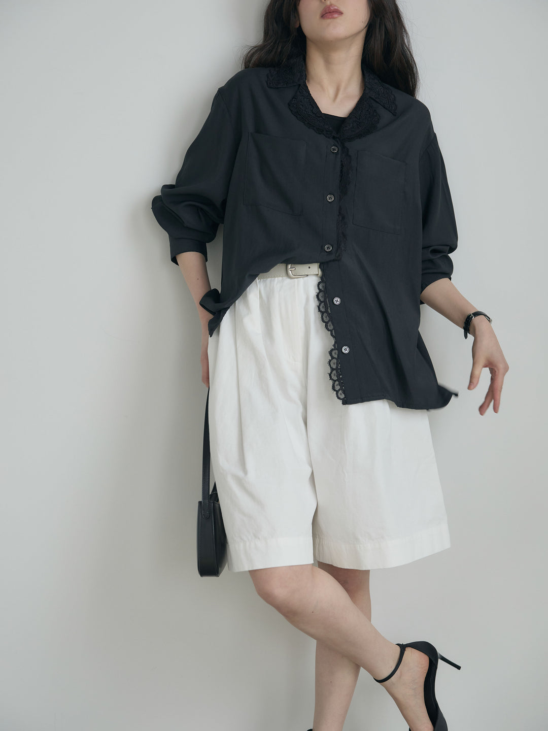 ベルトループコットンハーフパンツ(ベルト付き)