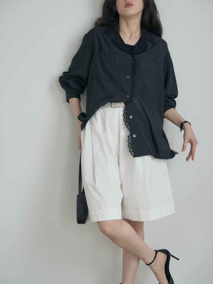 ベルトループコットンハーフパンツ(ベルト付き)