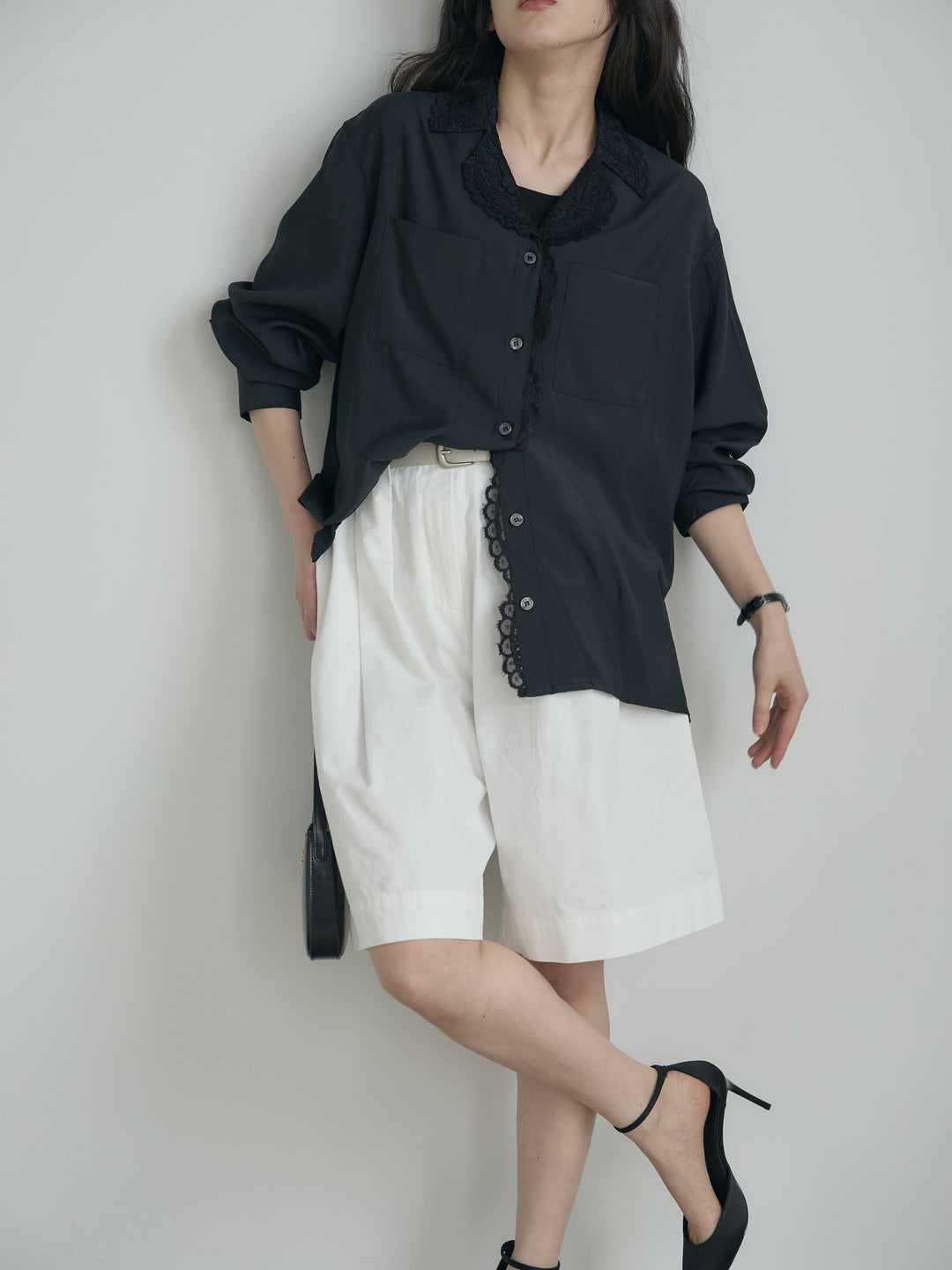 ベルトループコットンハーフパンツ(ベルト付き)