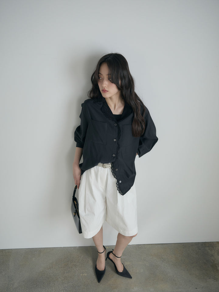 ベルトループコットンハーフパンツ(ベルト付き)