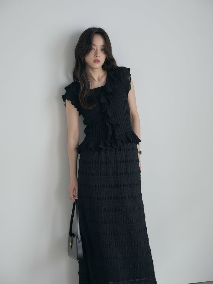 フレンチスリーブラッフルトップス