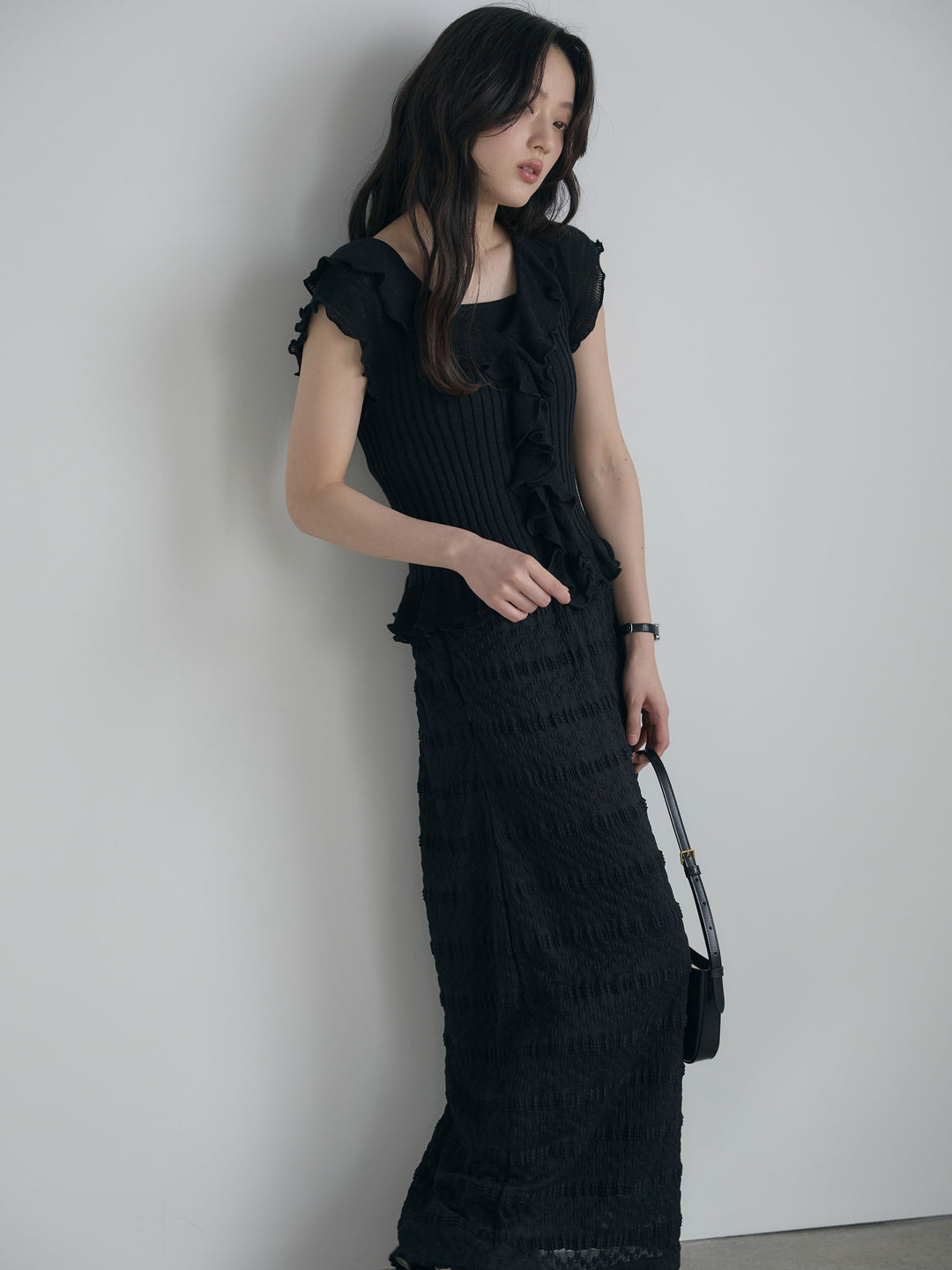 フレンチスリーブラッフルトップス