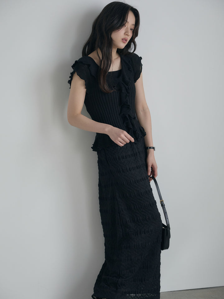 フレンチスリーブラッフルトップス