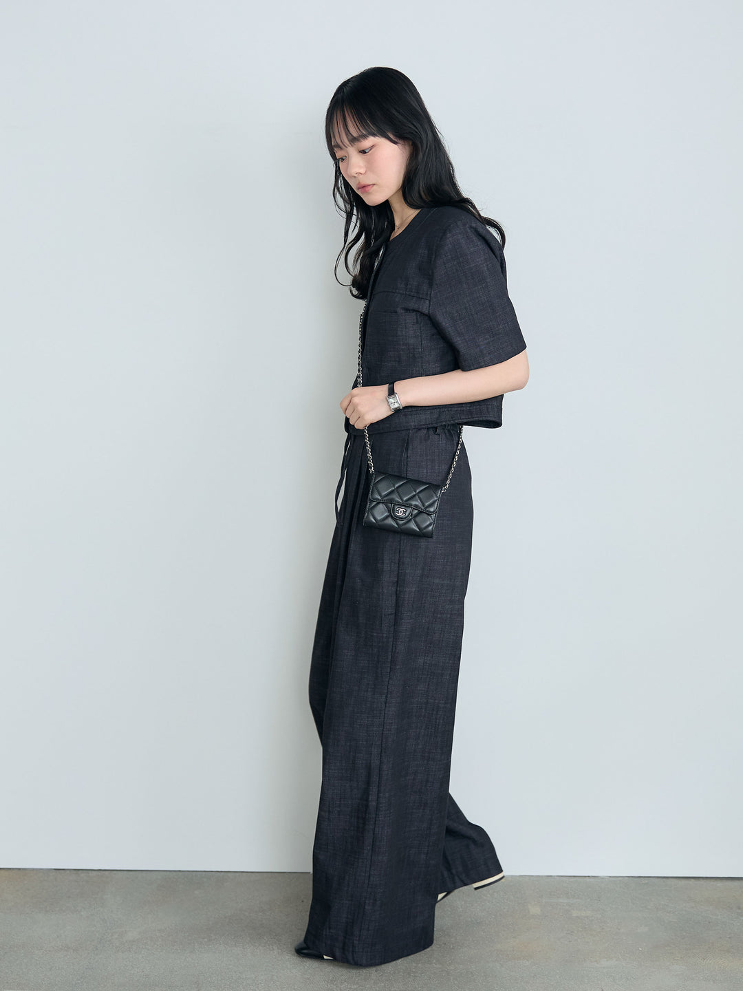 ダブルポケットショートジャケット&タックストレートパンツSET UP