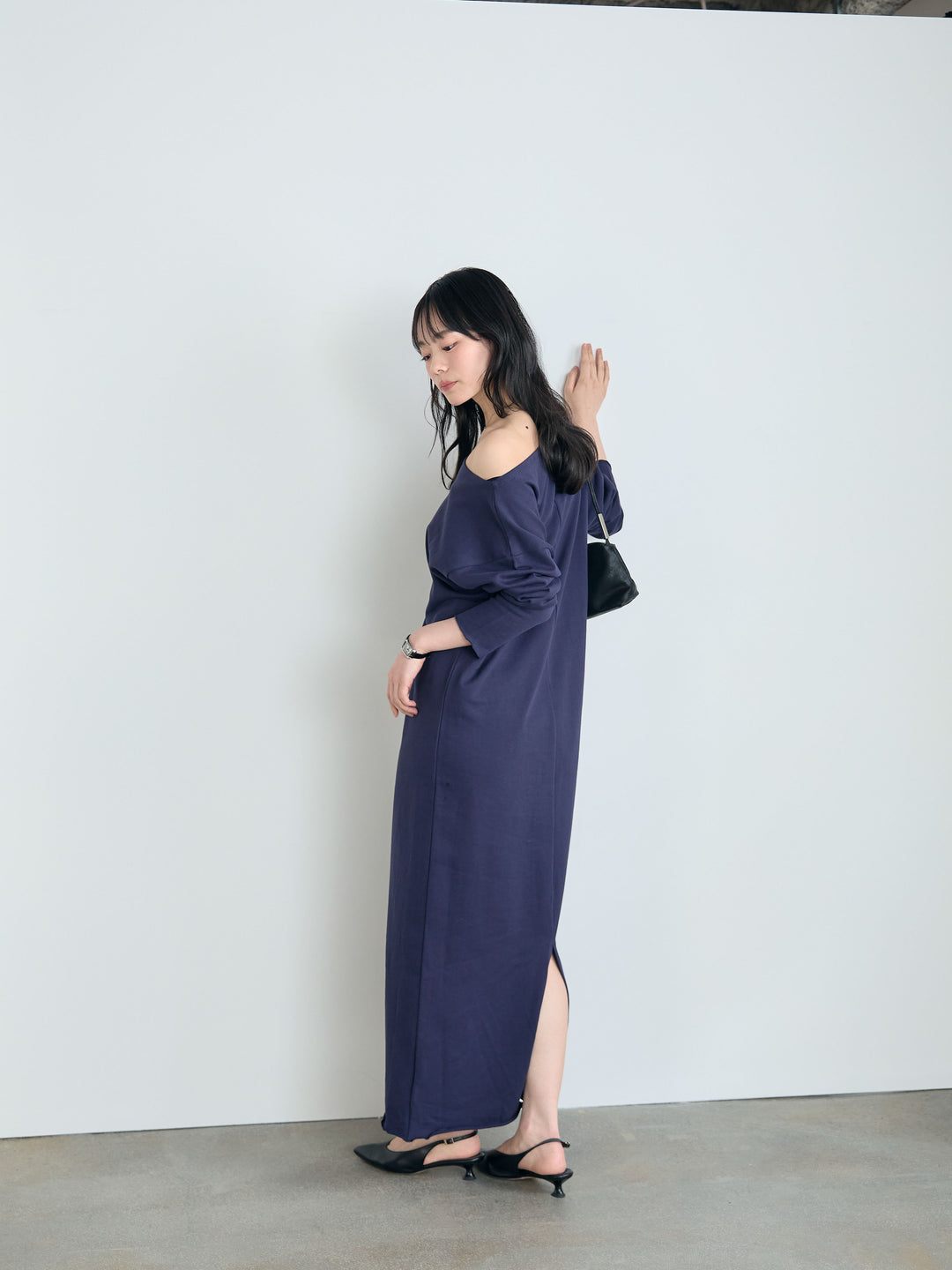 2wayショルダーコットンカットワンピース