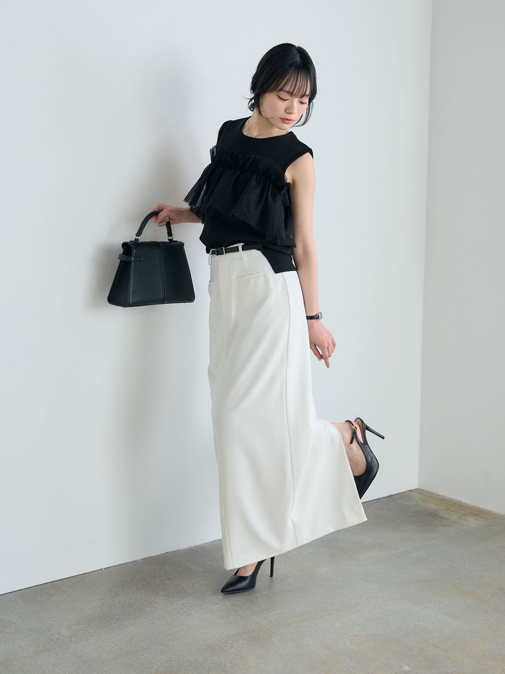 【SET】チュールドッキングニットトップス+【Essential】Authentic pencil skrt(2set)