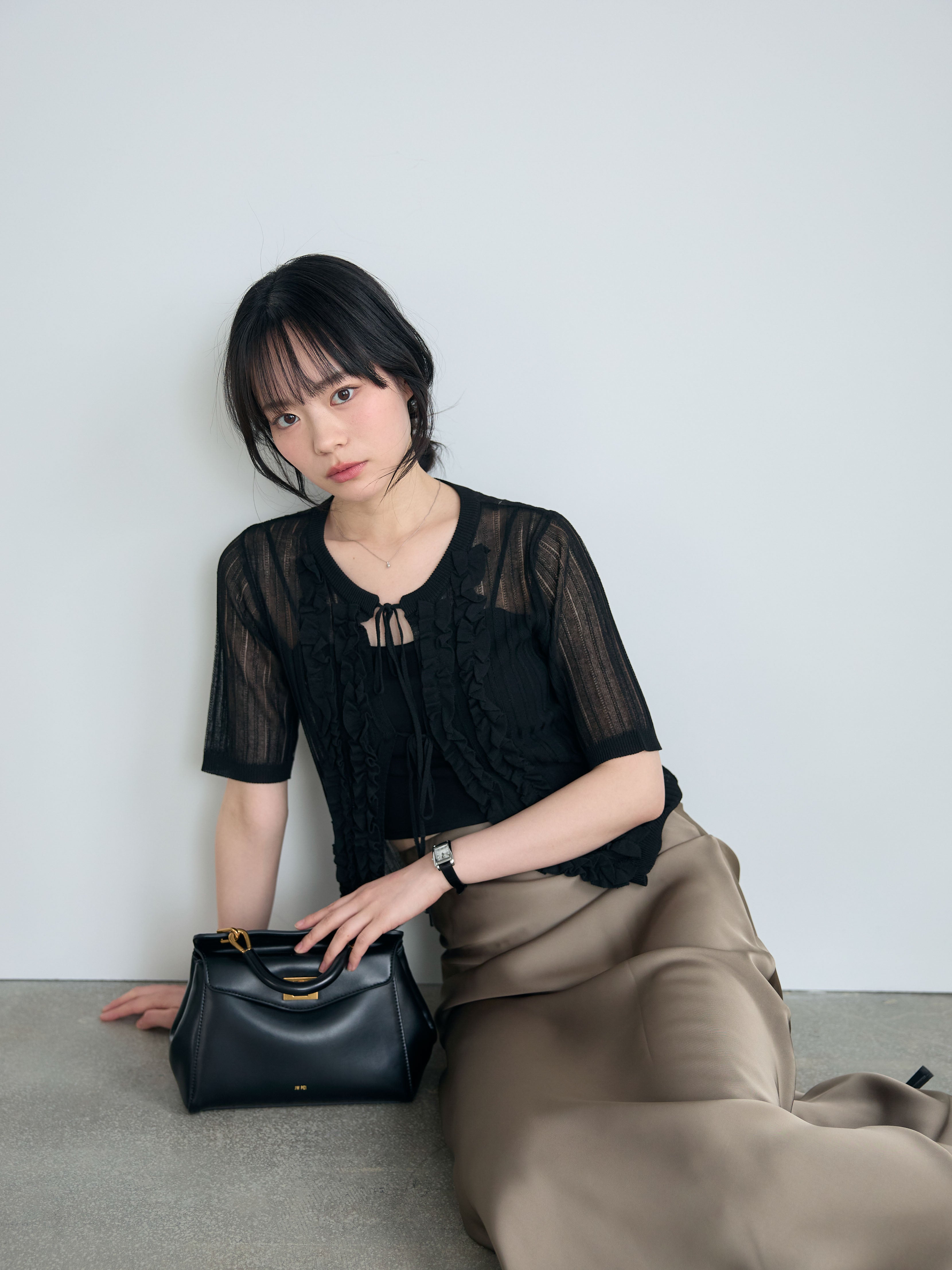 フロントリボンフリルシアーカーディガン – nairo