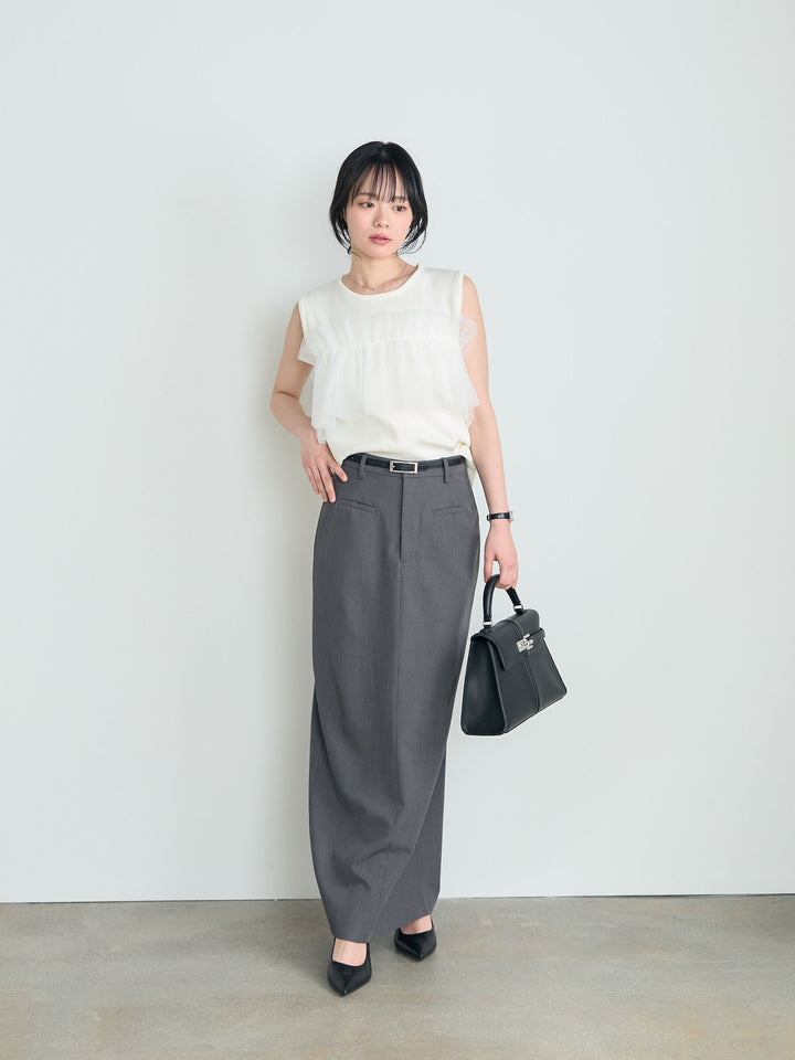 【SET】チュールドッキングニットトップス+【Essential】Authentic pencil skrt(2set)