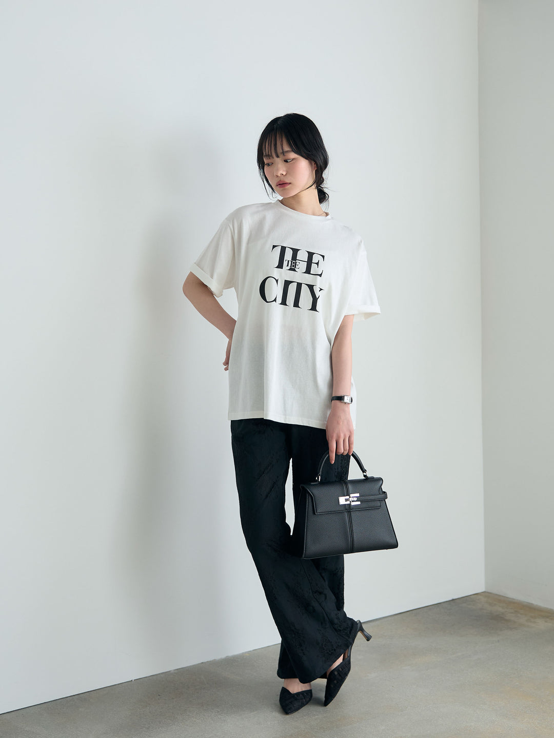 【cool touch】ロゴプリントコットンTシャツ