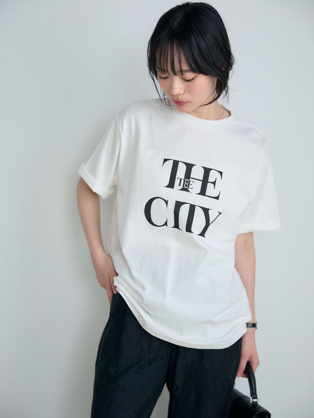 【cool touch】ロゴプリントコットンTシャツ