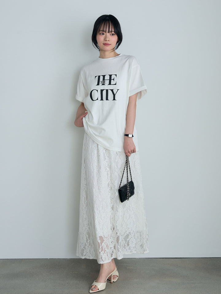 【cool touch】ロゴプリントコットンTシャツ