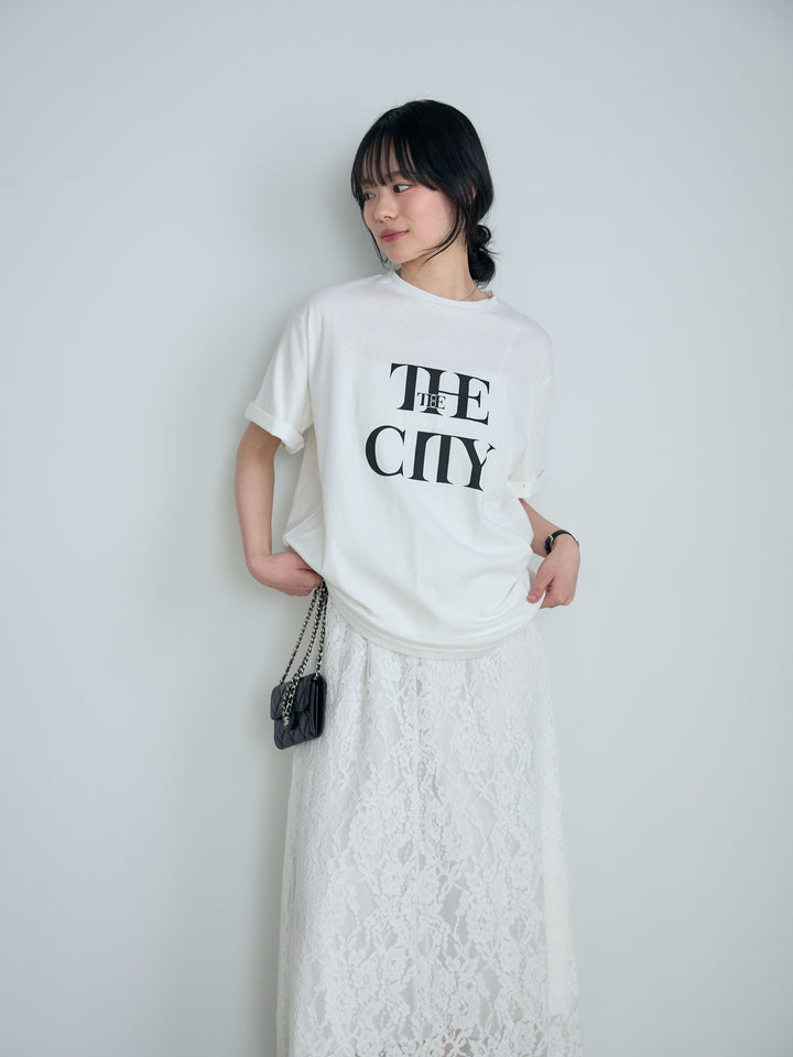 【cool touch】ロゴプリントコットンTシャツ