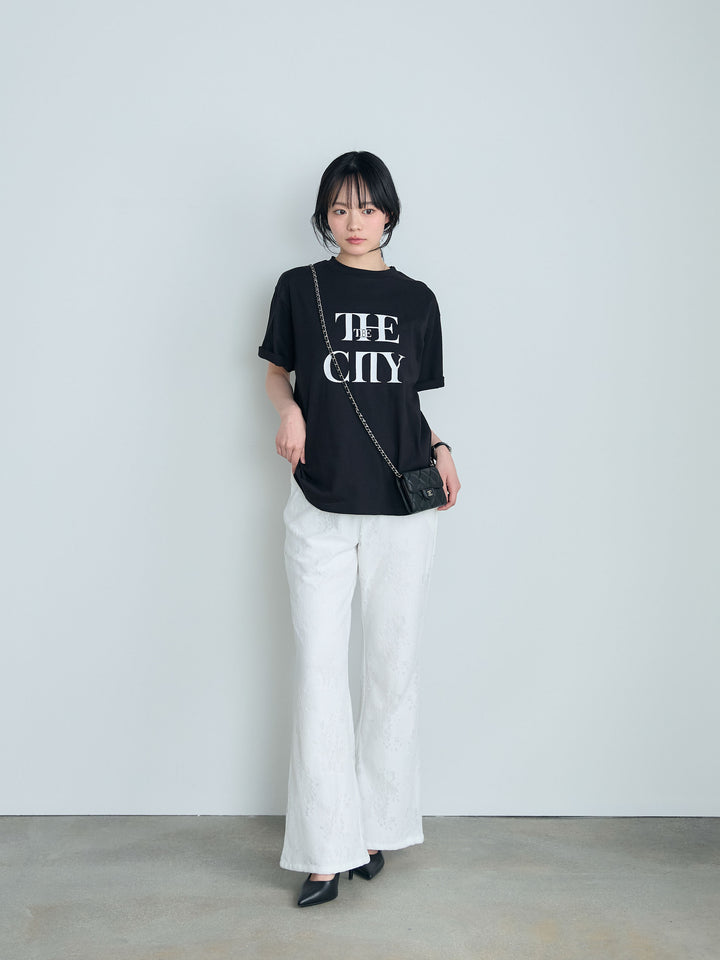 【cool touch】ロゴプリントコットンTシャツ