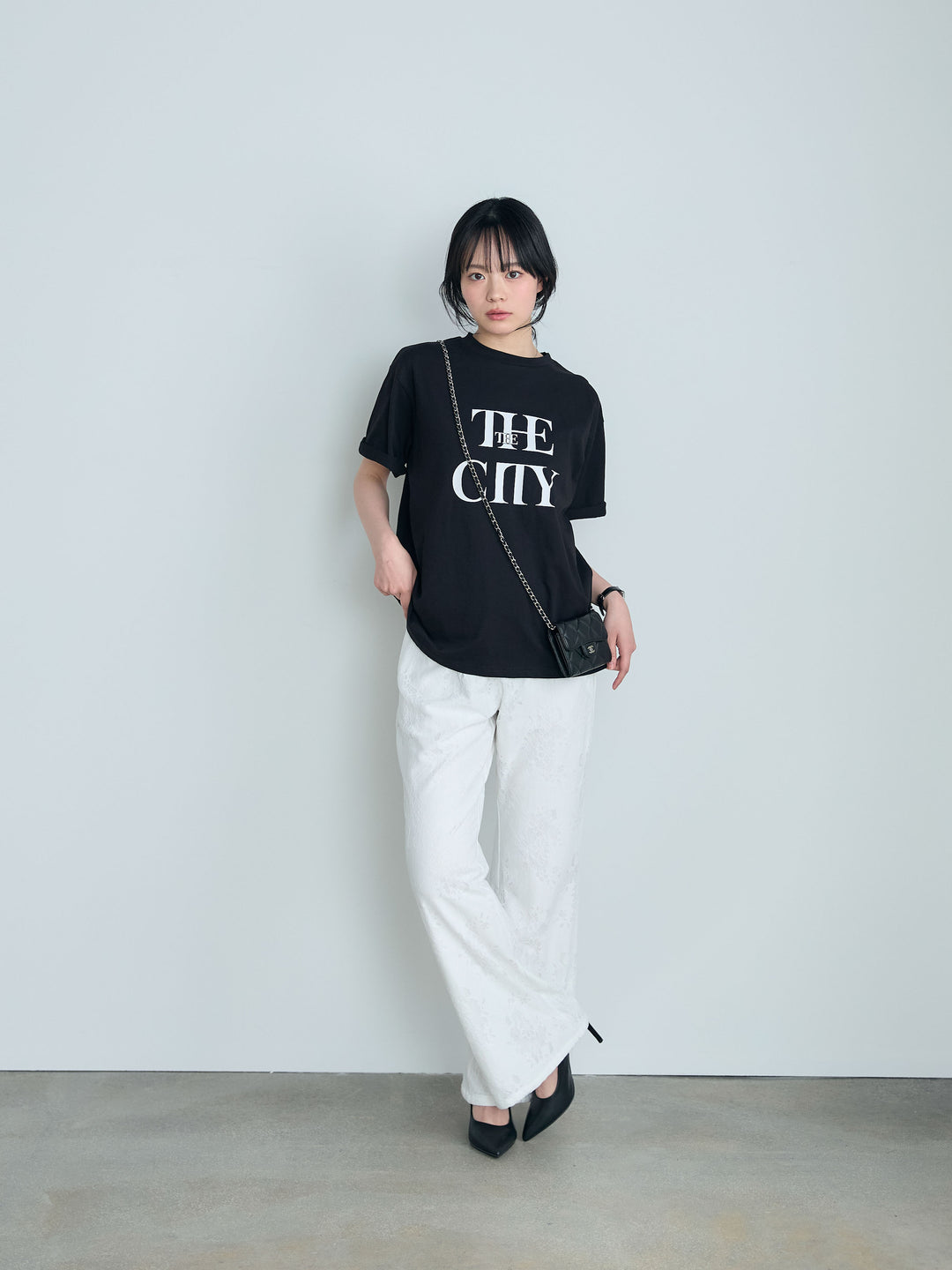 【cool touch】ロゴプリントコットンTシャツ