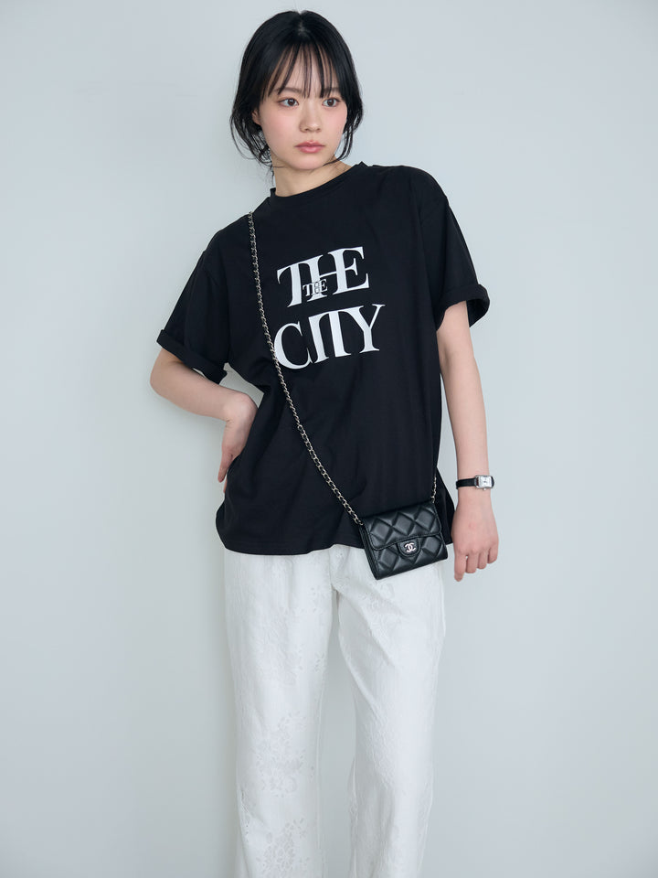 【cool touch】ロゴプリントコットンTシャツ