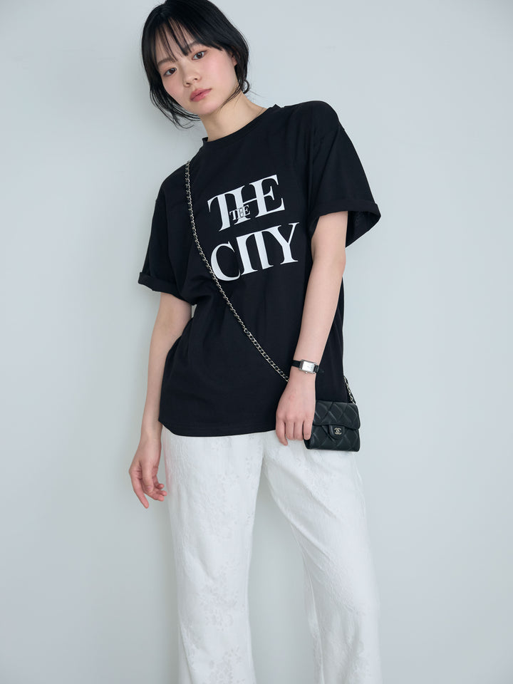 【cool touch】ロゴプリントコットンTシャツ