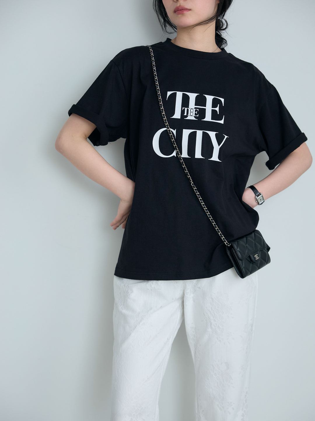 【cool touch】ロゴプリントコットンTシャツ