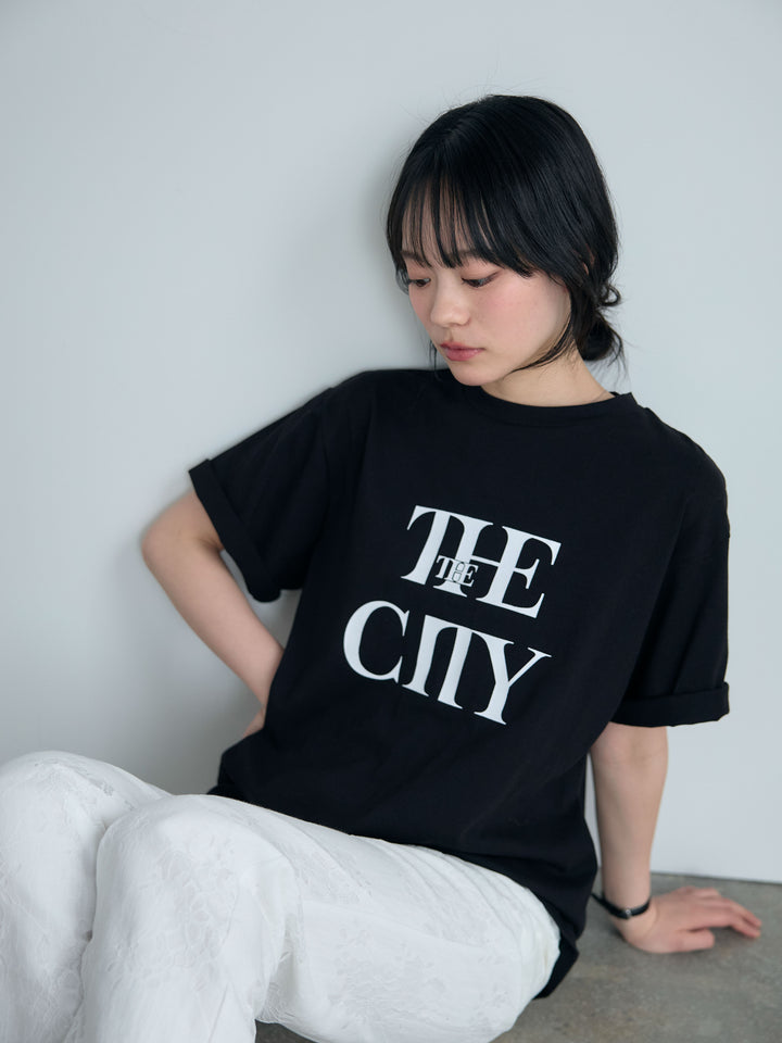 【cool touch】ロゴプリントコットンTシャツ