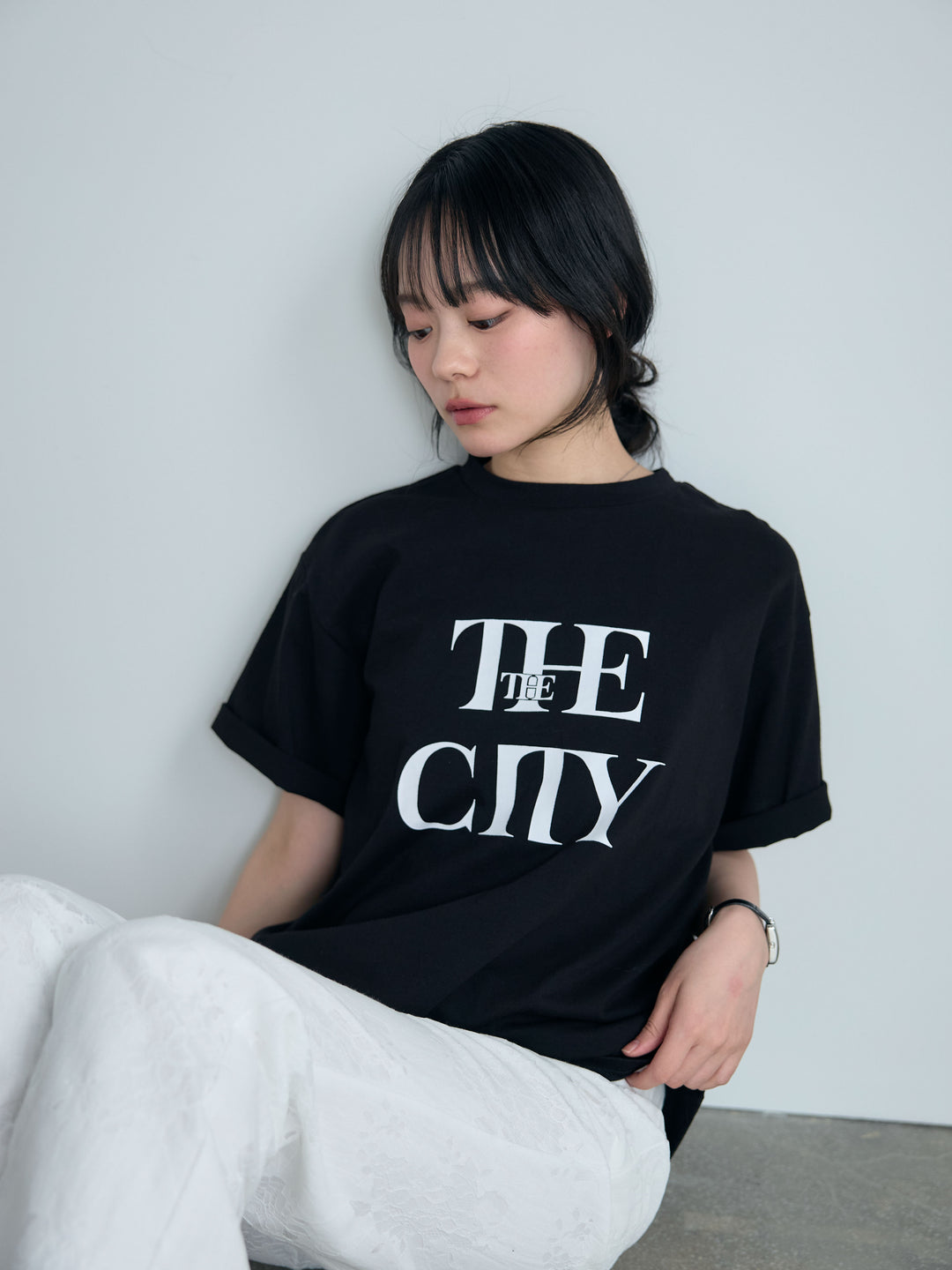 【cool touch】ロゴプリントコットンTシャツ