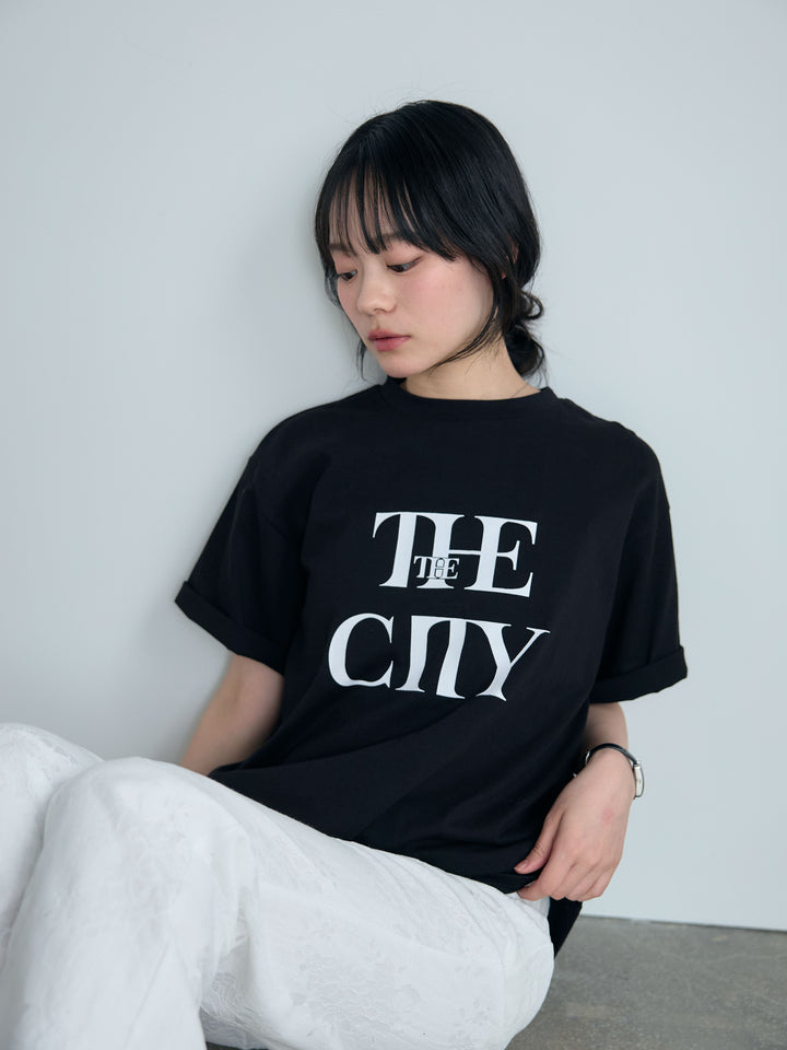 【cool touch】ロゴプリントコットンTシャツ