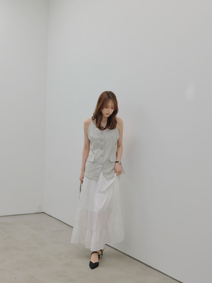 ティアードボリュームロングスカート