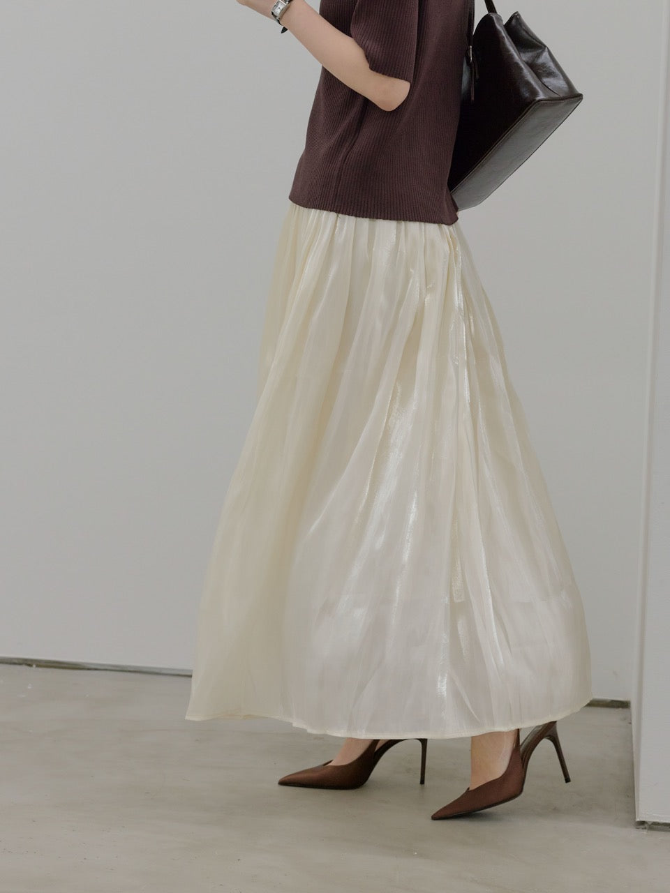 ワッシャープリーツグロッシースカート