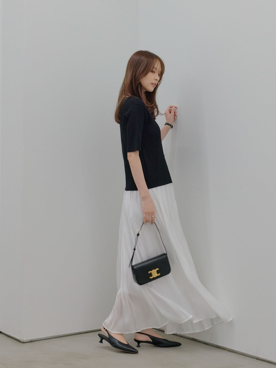 ワッシャープリーツグロッシースカート