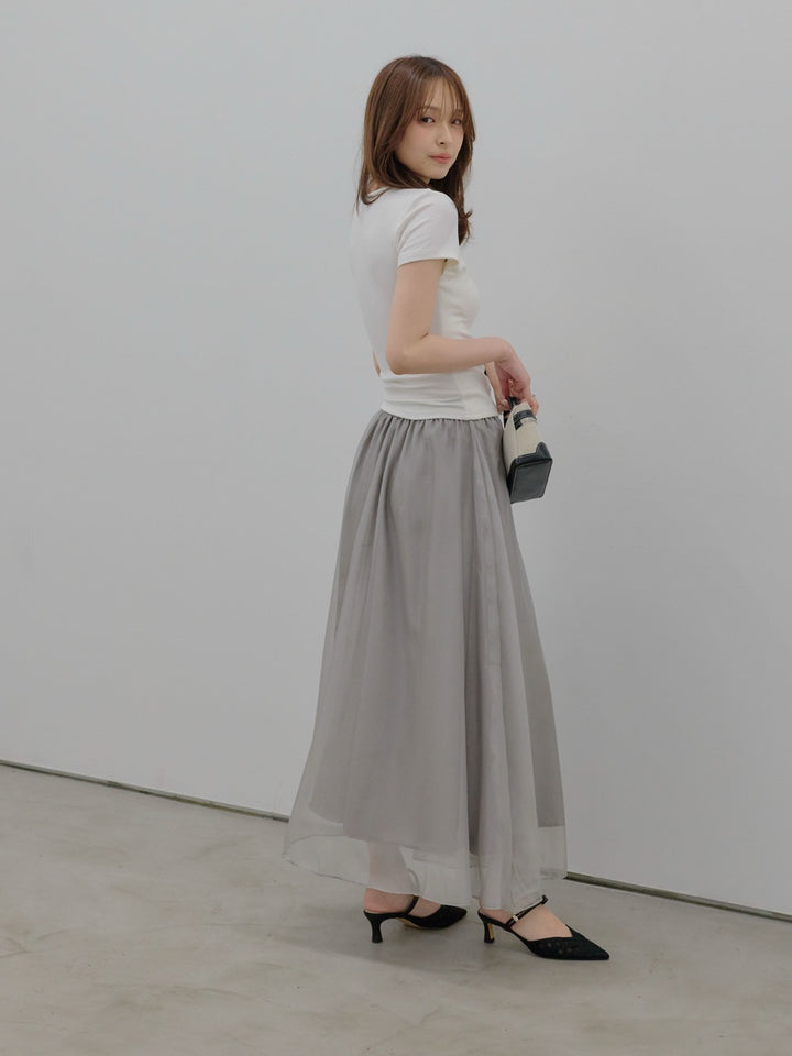 【SET】カップ付きスクエアネックTシャツ+カップ付きスクエアネックTシャツ(2set)