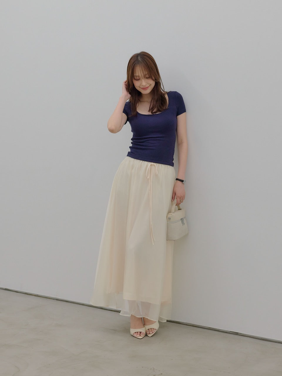 【SET】カップ付きスクエアネックTシャツ+カップ付きスクエアネックTシャツ(2set)