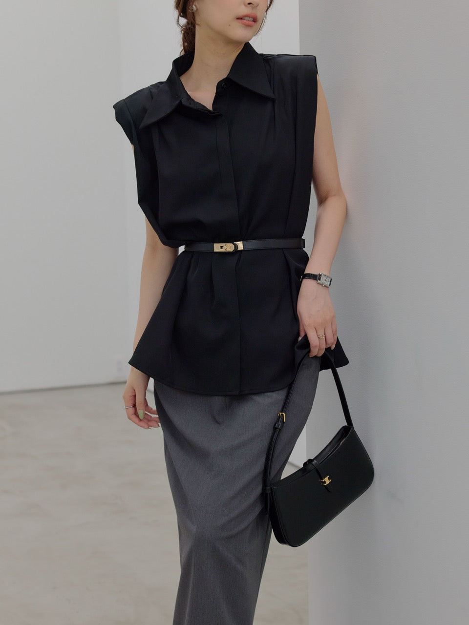 【nairo】バックギャザーシフォンブラウス（S） SHIRT / BLOUSE – nairo
