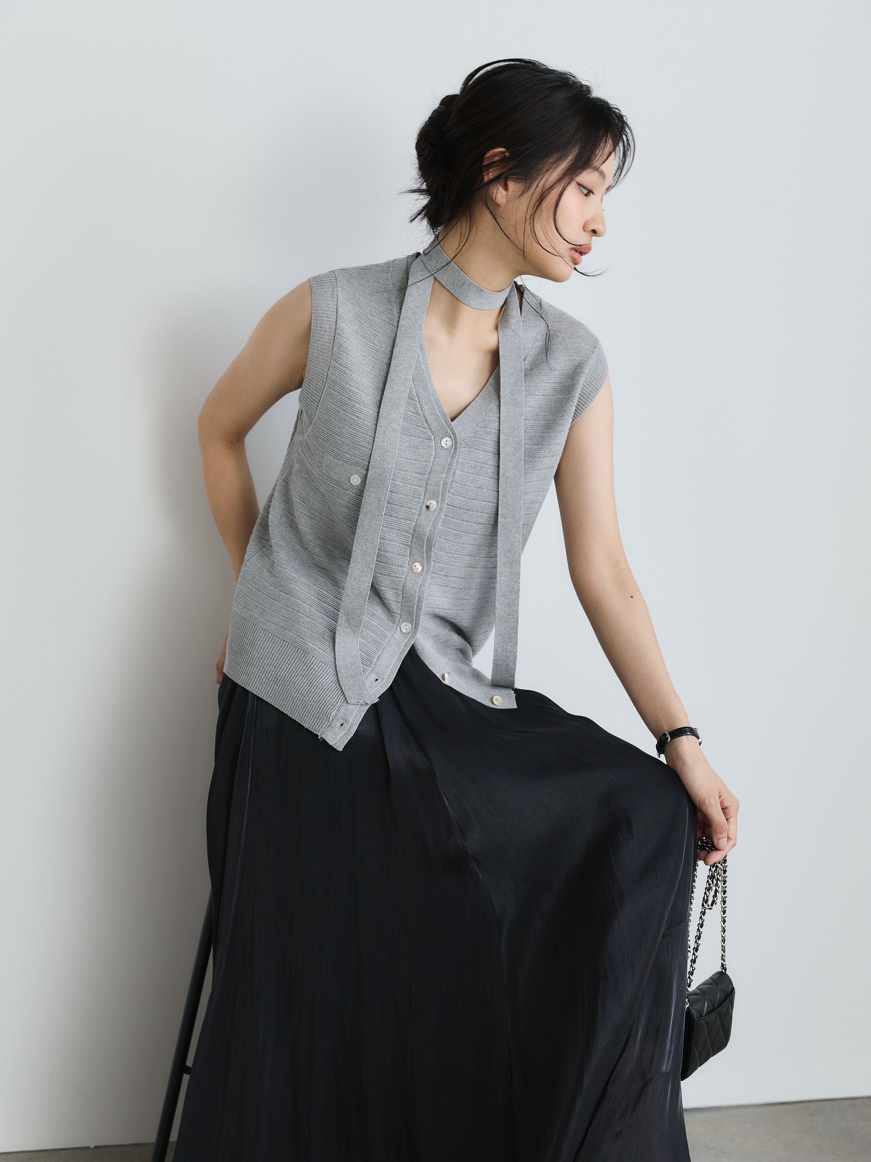 nairoナイロ【SET】ドレープデザインカットソー+ストライプペンシルスカート nairoナイロ【SET】ドレープデザインカットソー+ストライプペンシル