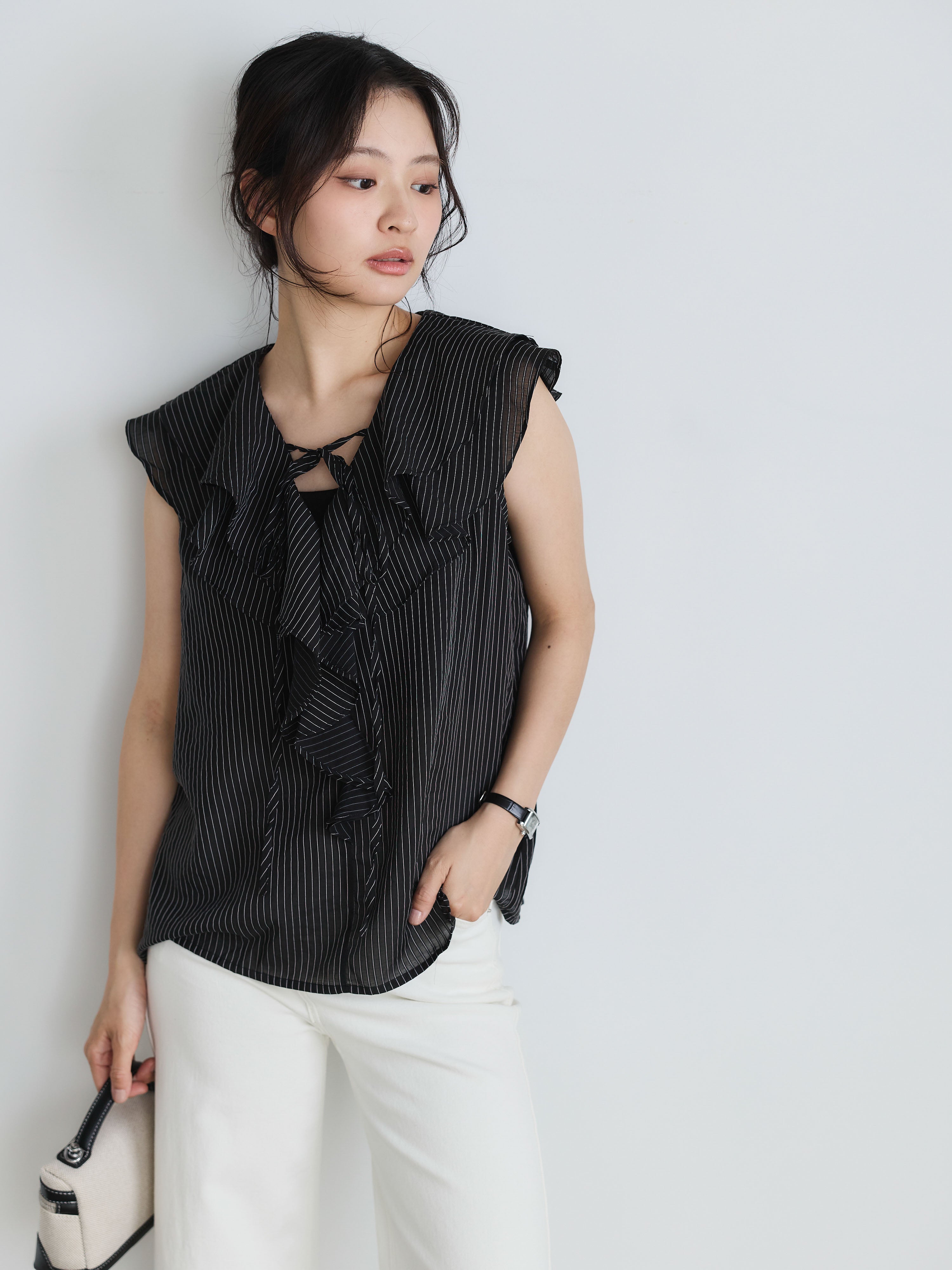 【nairo】バックギャザーシフォンブラウス（S） ギャザーシフォンシャツ | osrsofficial
