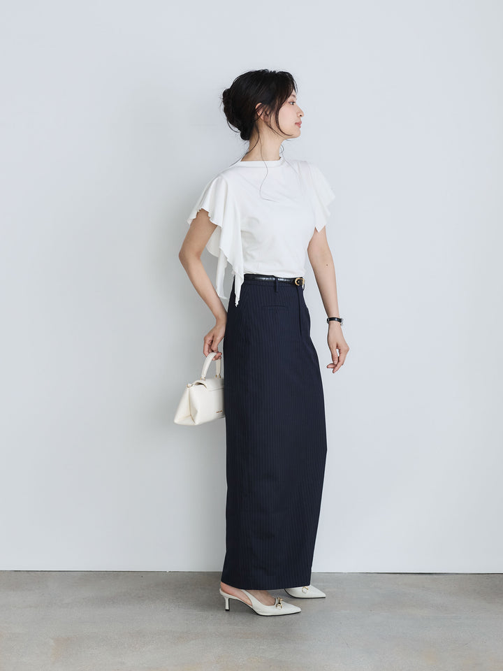 アシンメトリーフレアスリーブカットソー