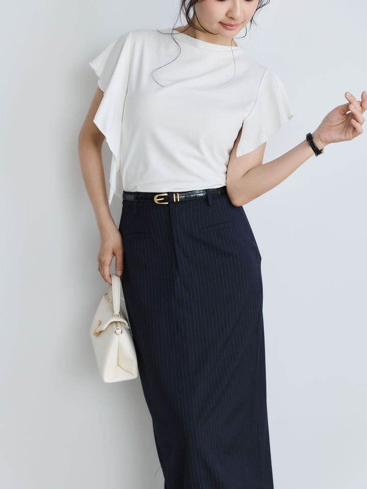 アシンメトリーフレアスリーブカットソー