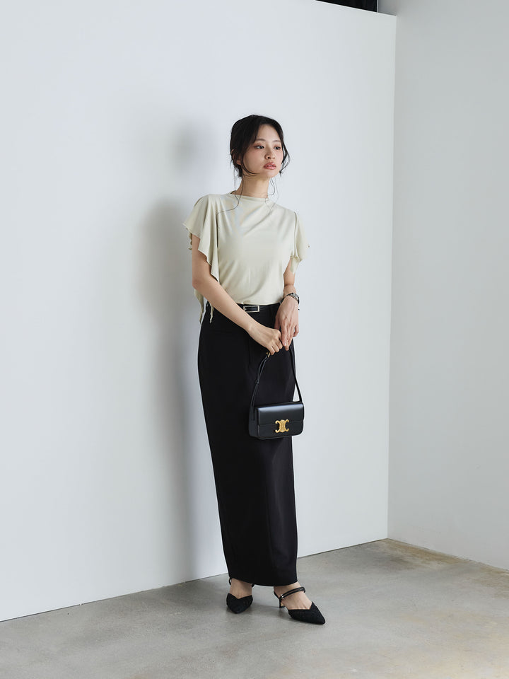 アシンメトリーフレアスリーブカットソー