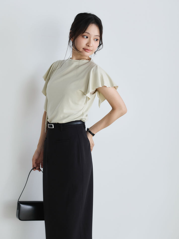 アシンメトリーフレアスリーブカットソー