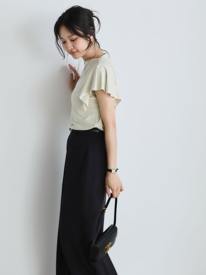 アシンメトリーフレアスリーブカットソー