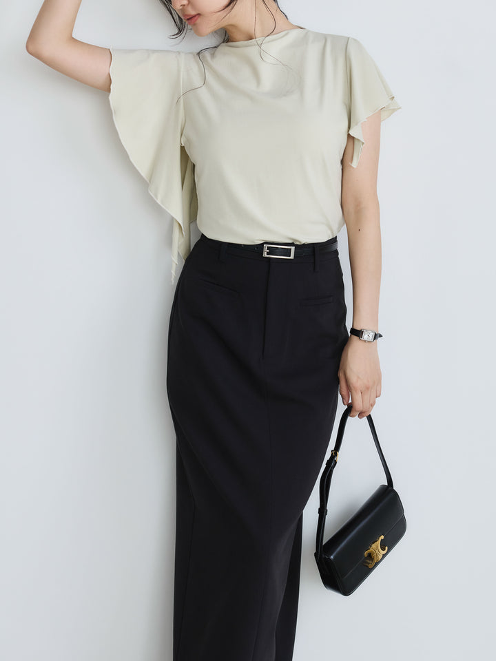 アシンメトリーフレアスリーブカットソー