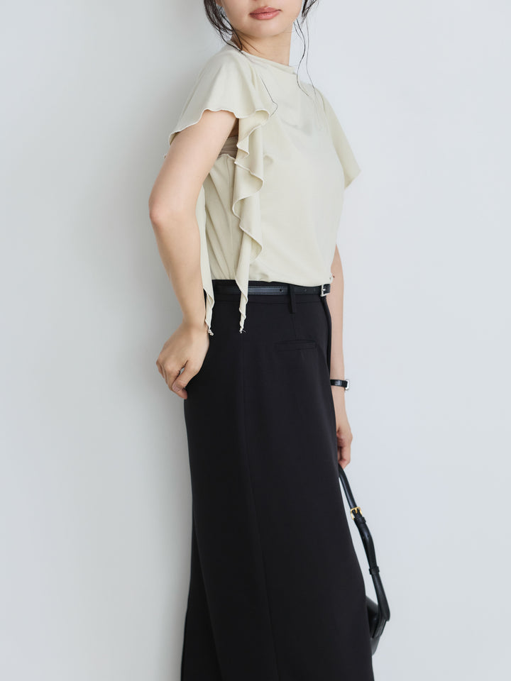 アシンメトリーフレアスリーブカットソー