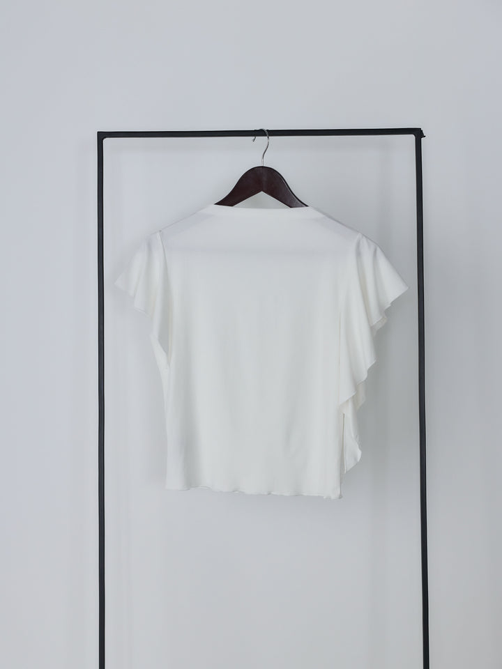 アシンメトリーフレアスリーブカットソー