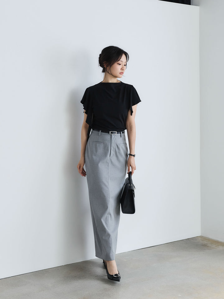 アシンメトリーフレアスリーブカットソー