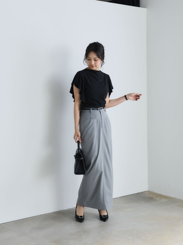 アシンメトリーフレアスリーブカットソー