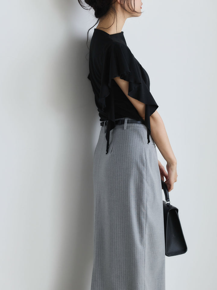 アシンメトリーフレアスリーブカットソー