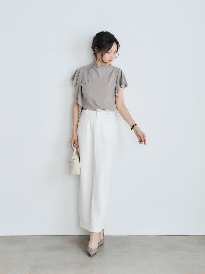 アシンメトリーフレアスリーブカットソー
