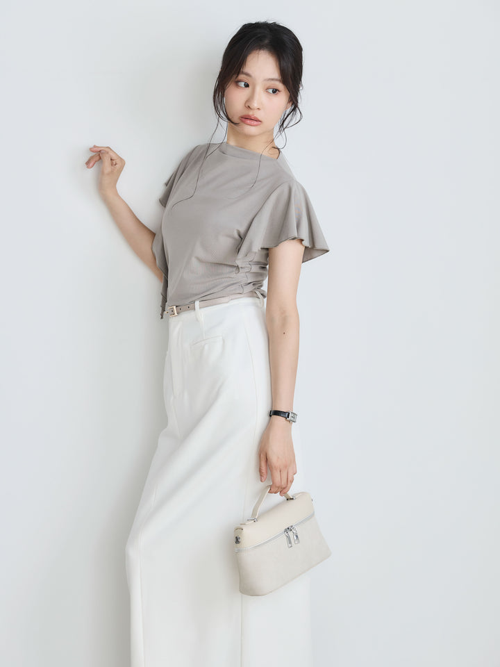 アシンメトリーフレアスリーブカットソー